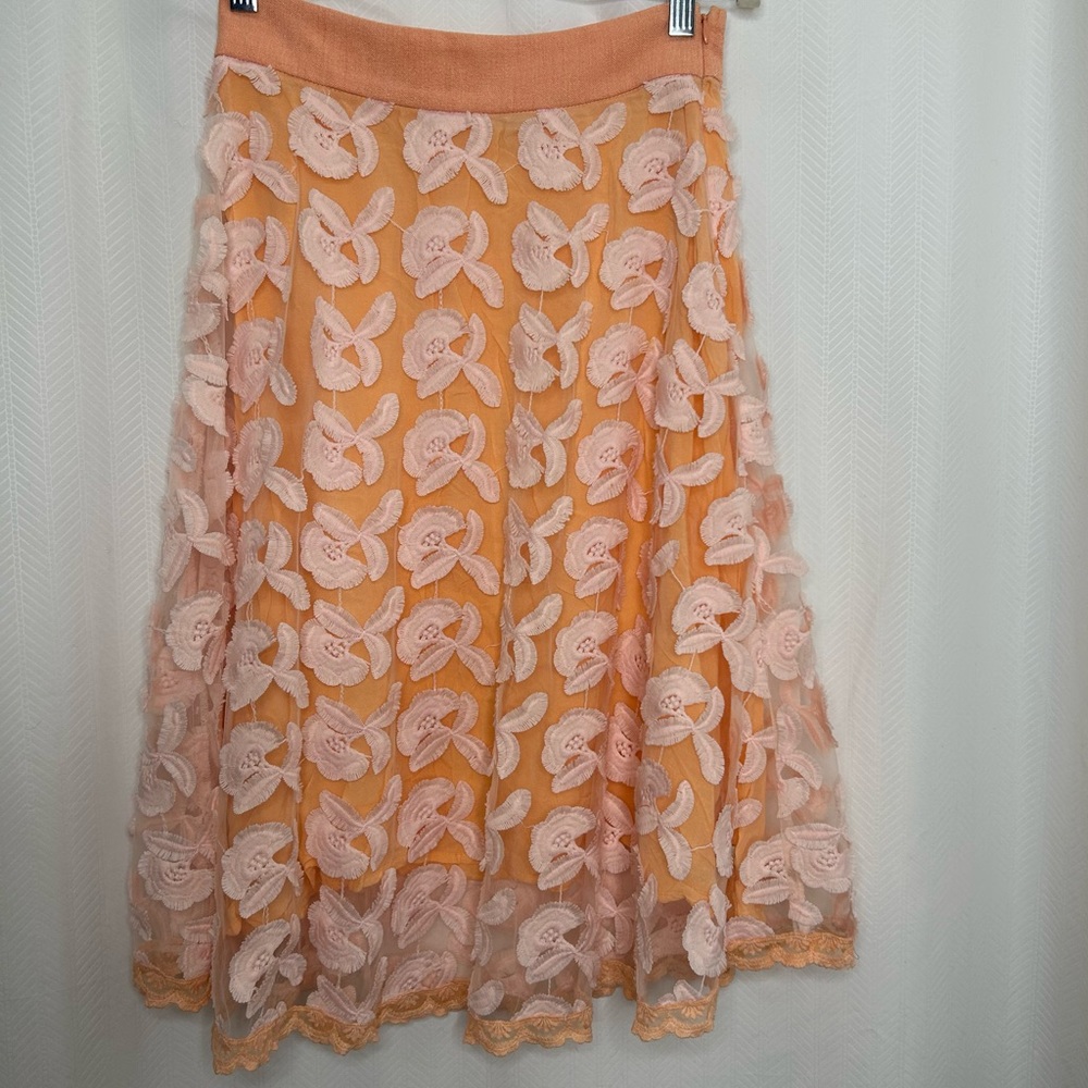 Champagne and Strawberry peach lace skirt